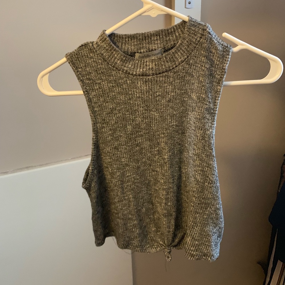 Grey Sweater Cropped Tank Top